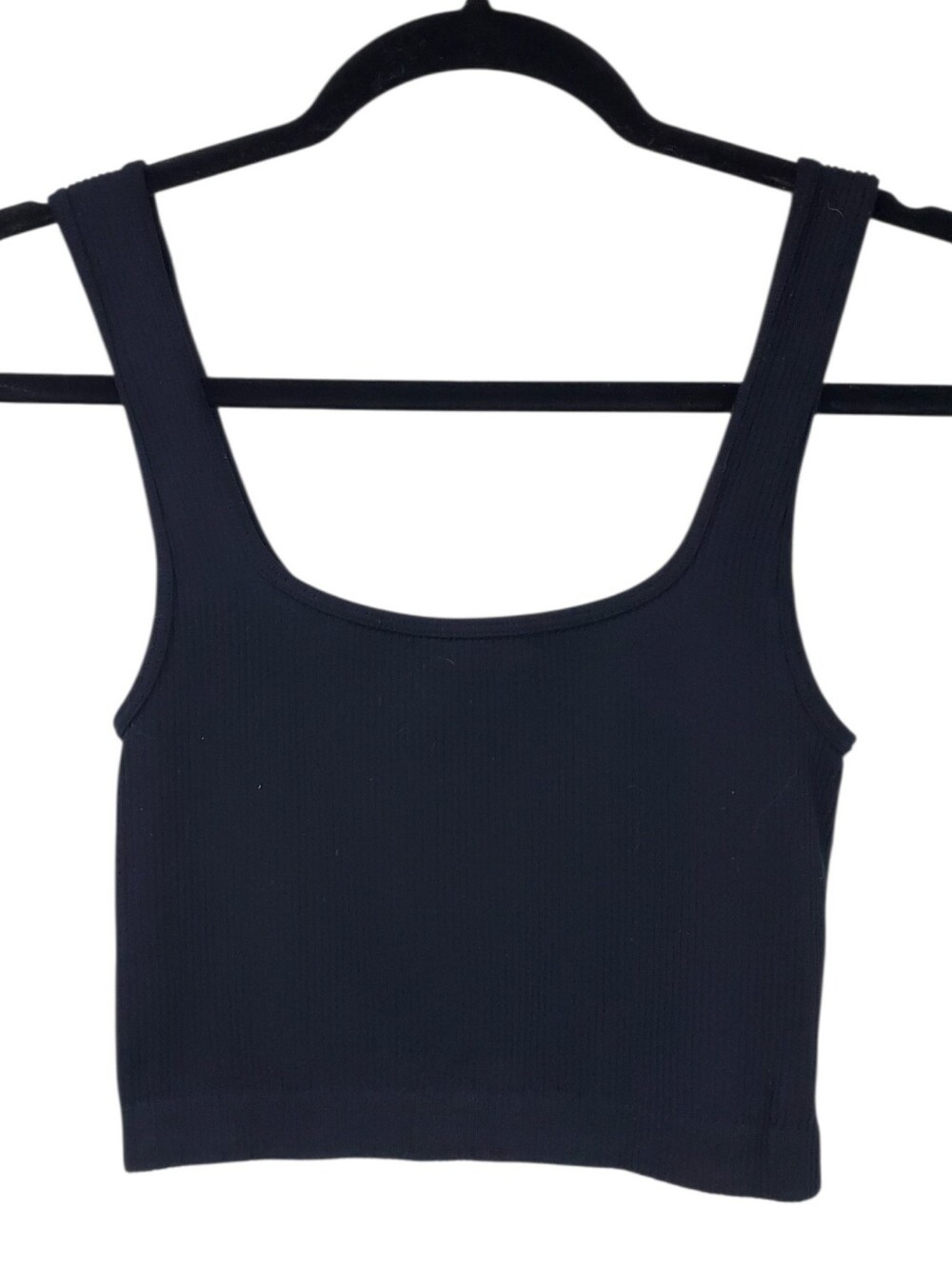 Zara Classic Ribbed Black Tank Crop Top Youth Size Xs-S Grunge Workout Casual